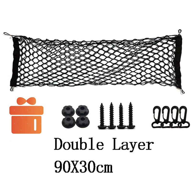 70*70cm Car Trunk Net Boot String Mesh Elastic Nylon Rear Back Cargo Trunk Storage Organizer Luggage Net Holder Car Accessories