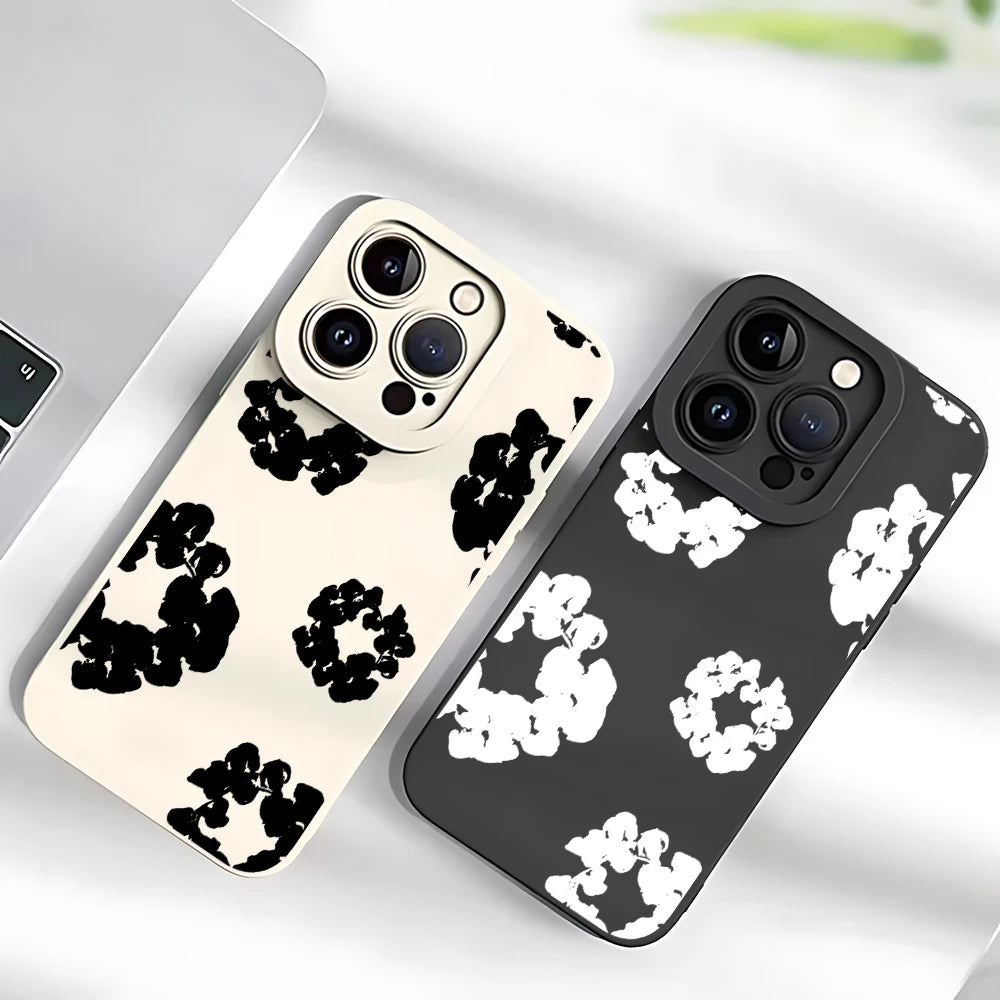 Luxury D-Denim T-Tears Phone Case For iPhone 16 15 14 13 12 11 Mini Pro Max X XR XSMax 8 7 6 Plus Silicone Back Cover