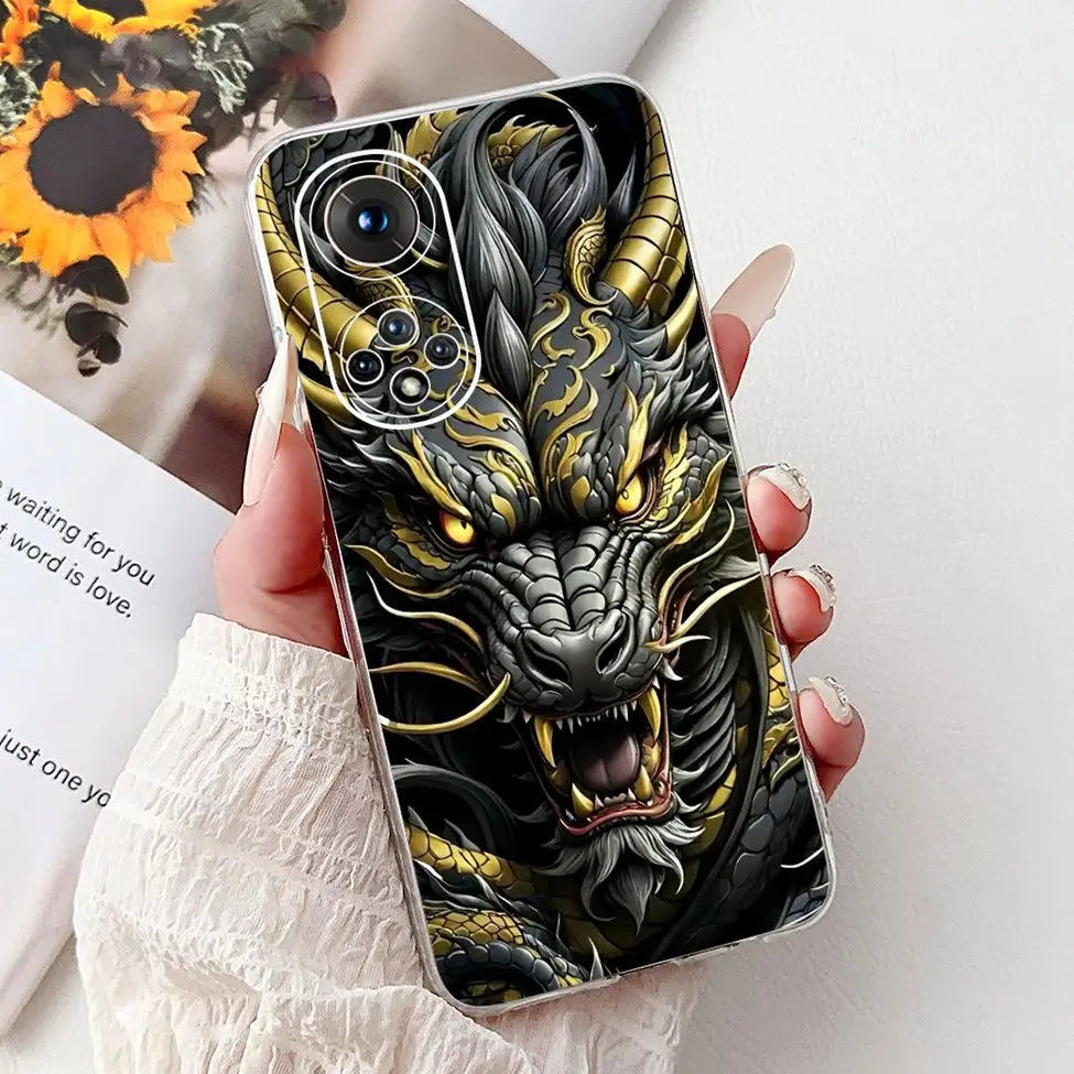 Clear For Honor50 NTH-AN00 NTH-NX9 Back Cover For Honor 50 Case Fashion Luxury Flowers Cute Cartoon Cool Soft TPU Funda 6.57