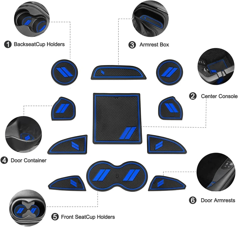 Car Cup Holder Mat Insert Coaster Pad Non-Slip Anti-Dust Mat For 2015-2020 Dodge Challenger Car Styling Accessories