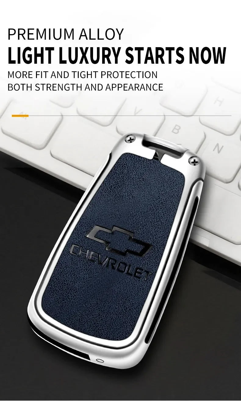 Zinc Alloy Car Flip Key Case Cover Shell Bag For Chevrolet Cruze Aveo Trax Sail Malibu Captiva Prism Spark Protector Accessories