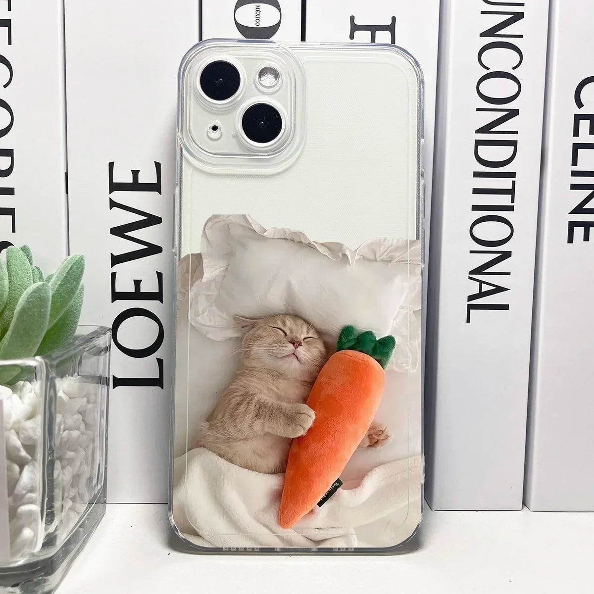 Funny Cute Cat Phone Case For iPhone 16 Plus 15 14 13 12 11 Pro Max Mini Cover