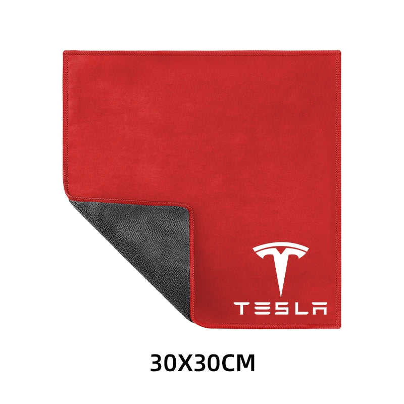 Suede Fleece Microfiber Towel Car Cleaning Rag Cloth with brush For Tesla Model 3 Model S X Model Y Roadster Bonina Coil