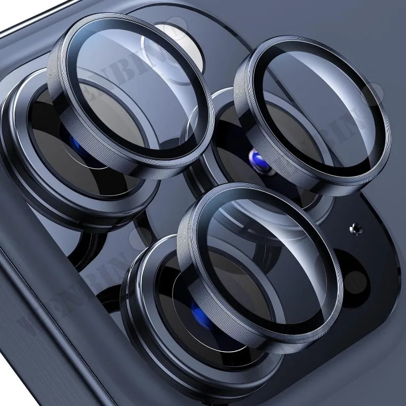 2 Pcs Camera Lens Protector For iPhone 16 15 14 13 12 11 Pro Max Plus Mini Diamond Metal Protective Glass For iPhone Lens