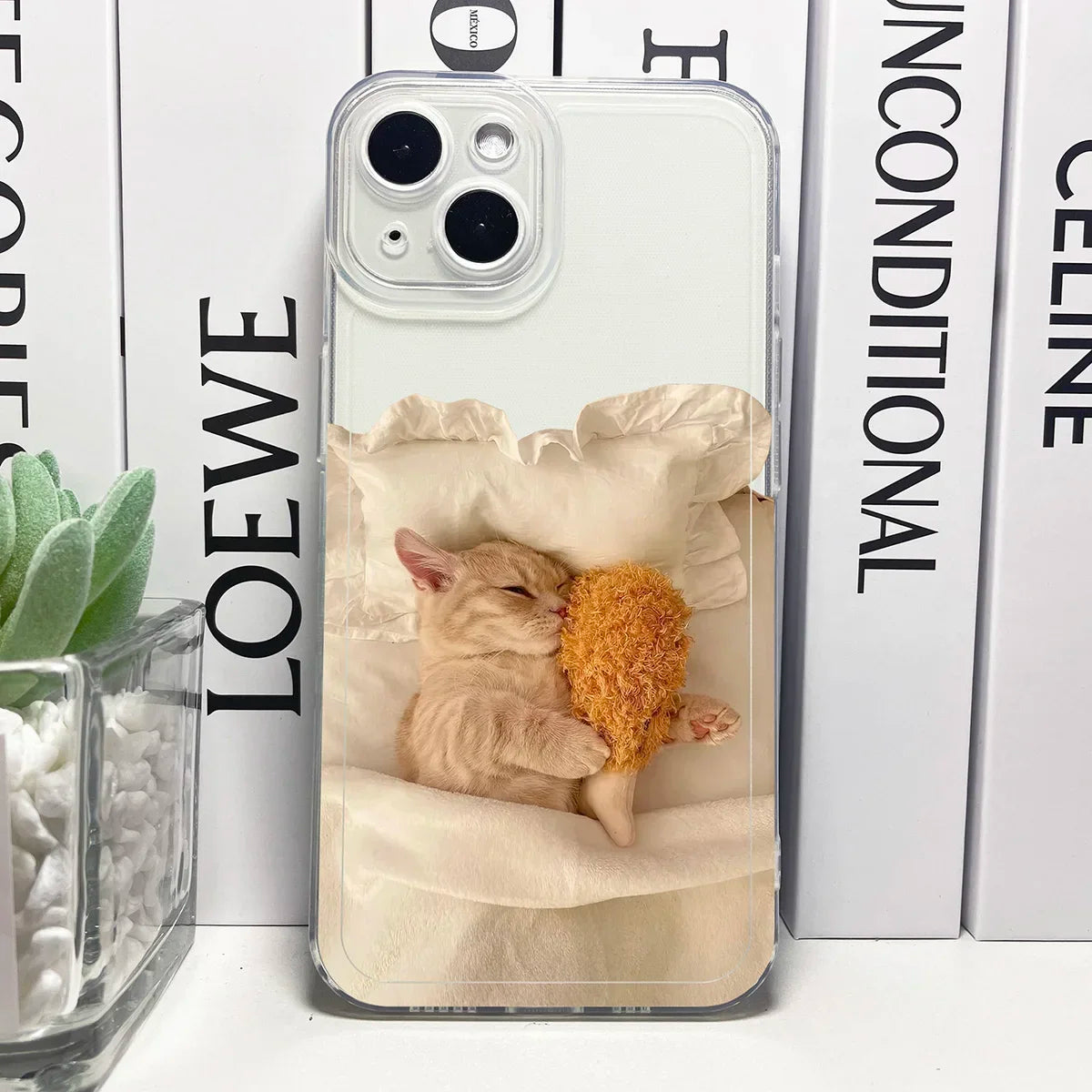 Funny Cute Cat Phone Case For iPhone 16 Plus 15 14 13 12 11 Pro Max Mini Cover