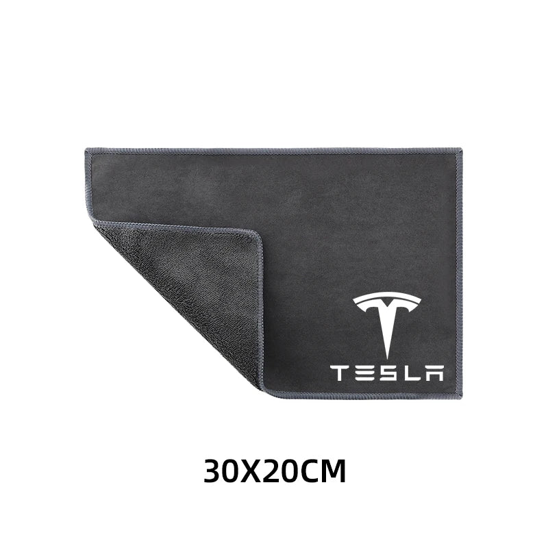 Suede Fleece Microfiber Towel Car Cleaning Rag Cloth with brush For Tesla Model 3 Model S X Model Y Roadster Bonina Coil