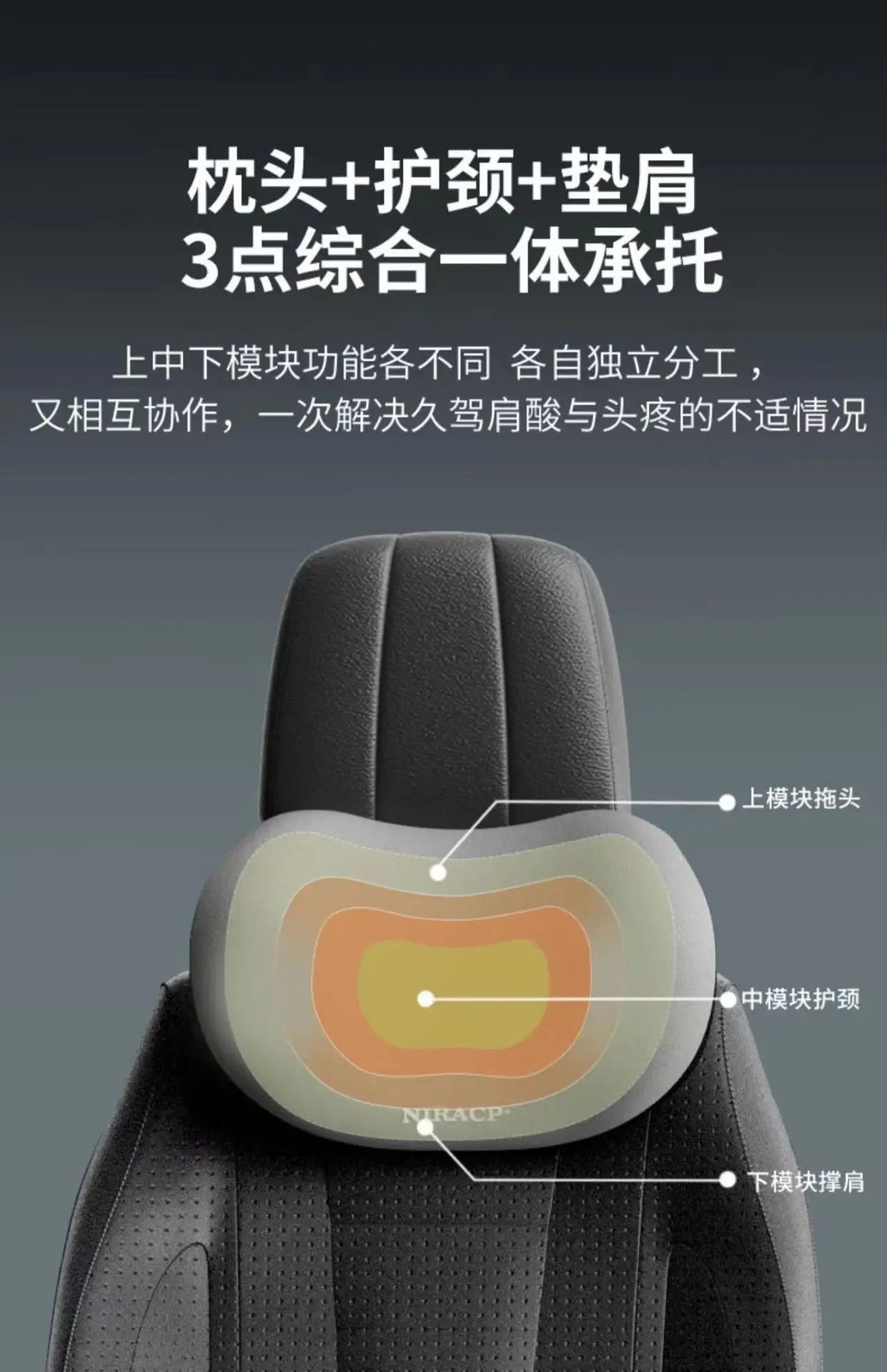 Car Headrest/Lumbar Support Car Neck Pillow Waist Cushion Driver Seat Backrest Car Cushion Driving Lumbar Support Waist Support