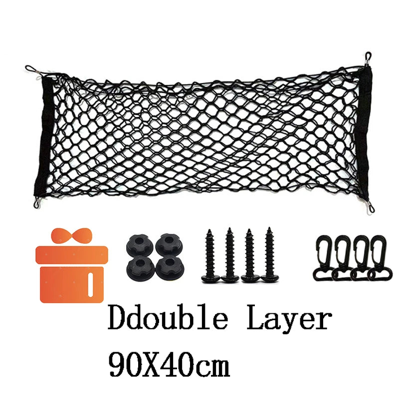 70*70cm Car Trunk Net Boot String Mesh Elastic Nylon Rear Back Cargo Trunk Storage Organizer Luggage Net Holder Car Accessories