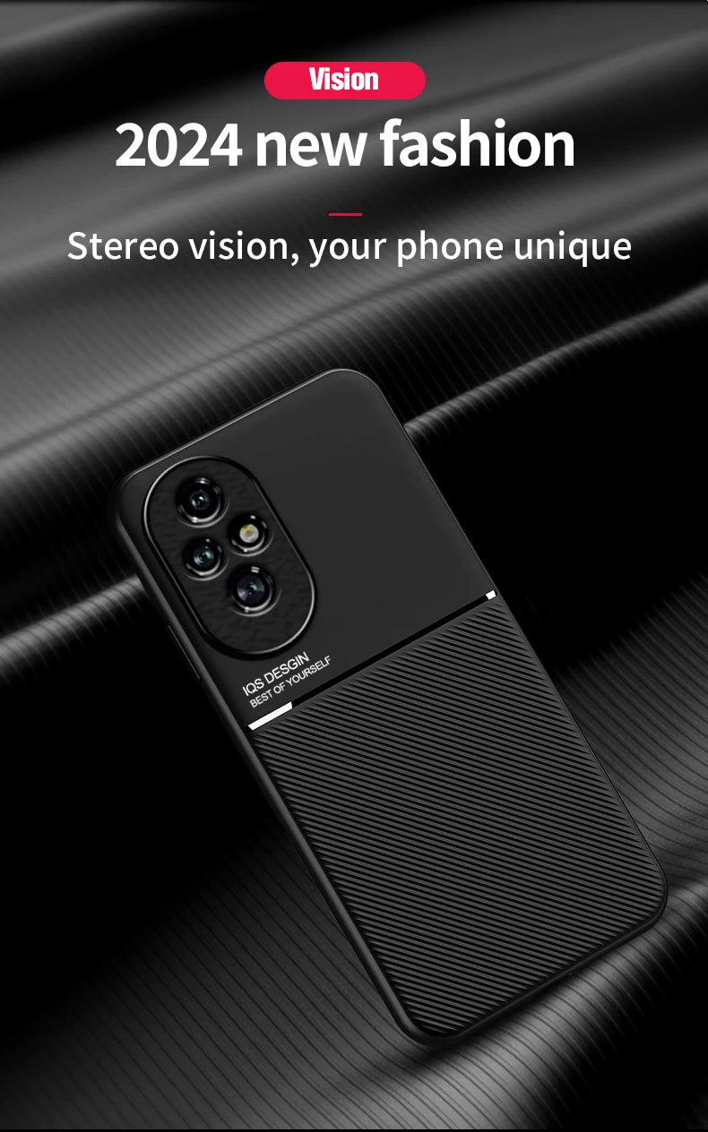 Case For Honor 200 Built-in Metal Plate Support on Car Holder Shockproof Hard Cover For Huawei Honor 200 Pro