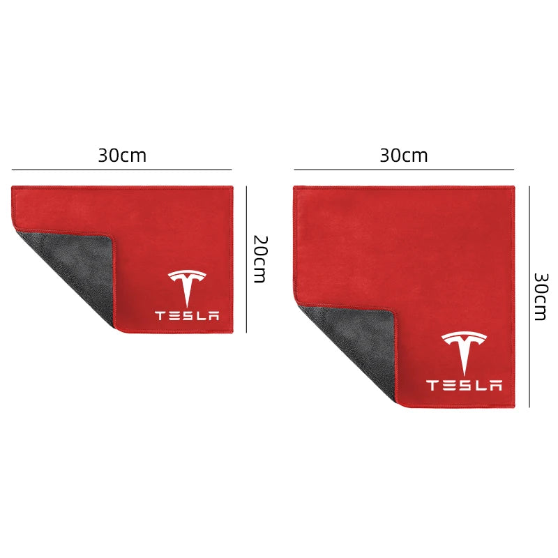 Suede Fleece Microfiber Towel Car Cleaning Rag Cloth with brush For Tesla Model 3 Model S X Model Y Roadster Bonina Coil