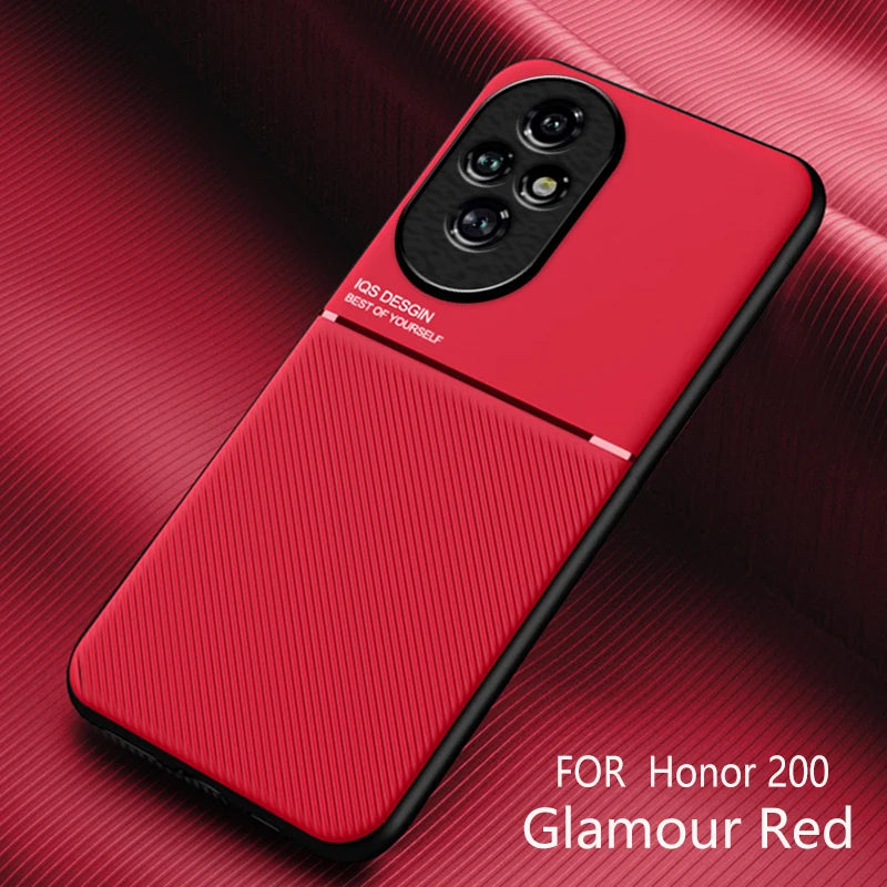 Case For Honor 200 Built-in Metal Plate Support on Car Holder Shockproof Hard Cover For Huawei Honor 200 Pro