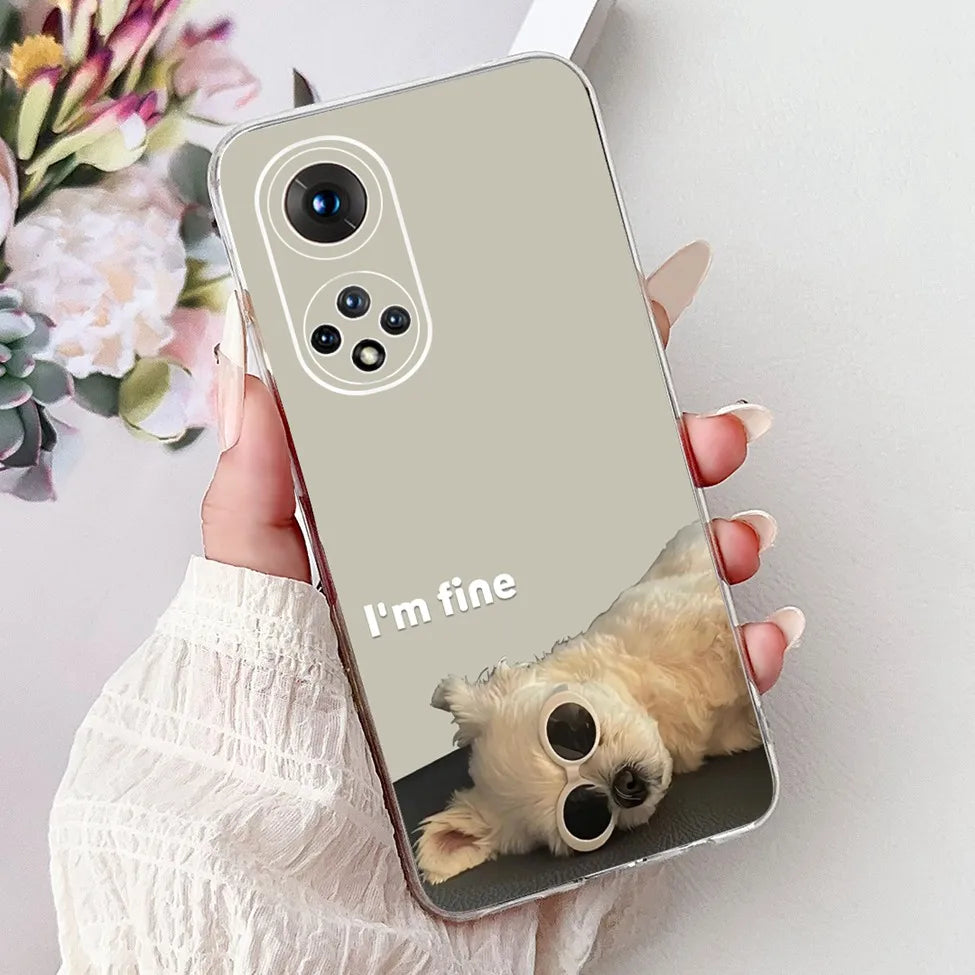 Clear For Honor50 NTH-AN00 NTH-NX9 Back Cover For Honor 50 Case Fashion Luxury Flowers Cute Cartoon Cool Soft TPU Funda 6.57