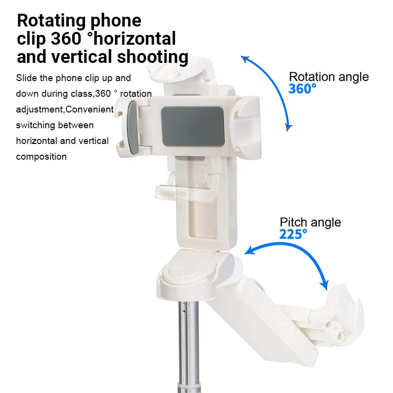 Portable Mini Phone Holder Handle Tripod Selfie Stick Bluetooth Remote Control for Phone Vlog Livestreaming Photography Holder