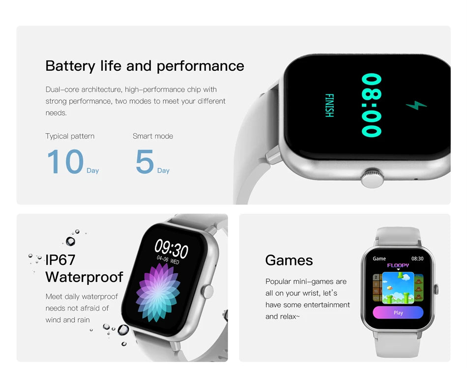 LIGE Waterproof Smart Watch Bluetooth Call Women Men Watch Voice Assistant 100+Sports Smartwatch For Huawei Xiaomi Android ios