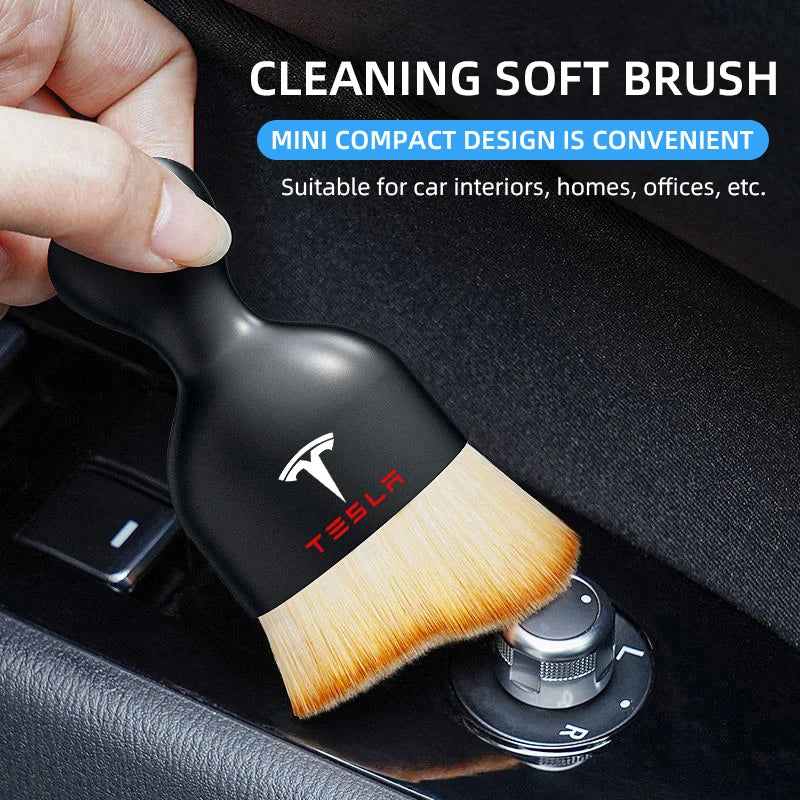 Suede Fleece Microfiber Towel Car Cleaning Rag Cloth with brush For Tesla Model 3 Model S X Model Y Roadster Bonina Coil