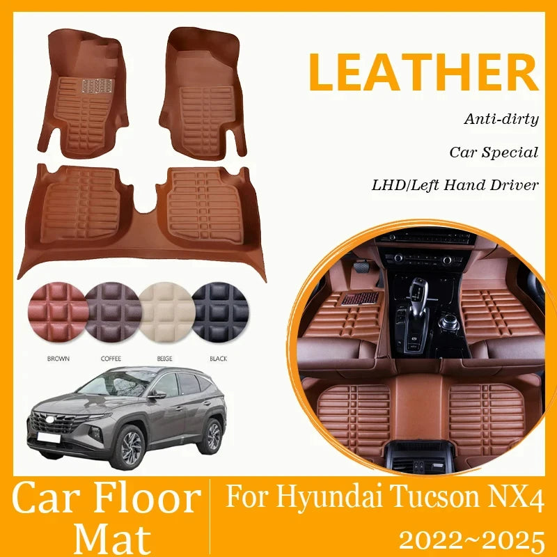 Car Floor Mats For Hyundai Tucson NX4 N-Line 2022 2023 2024 2025 Waterproof Pad Foot Carpets LHD Cover Auto Interior Accessories