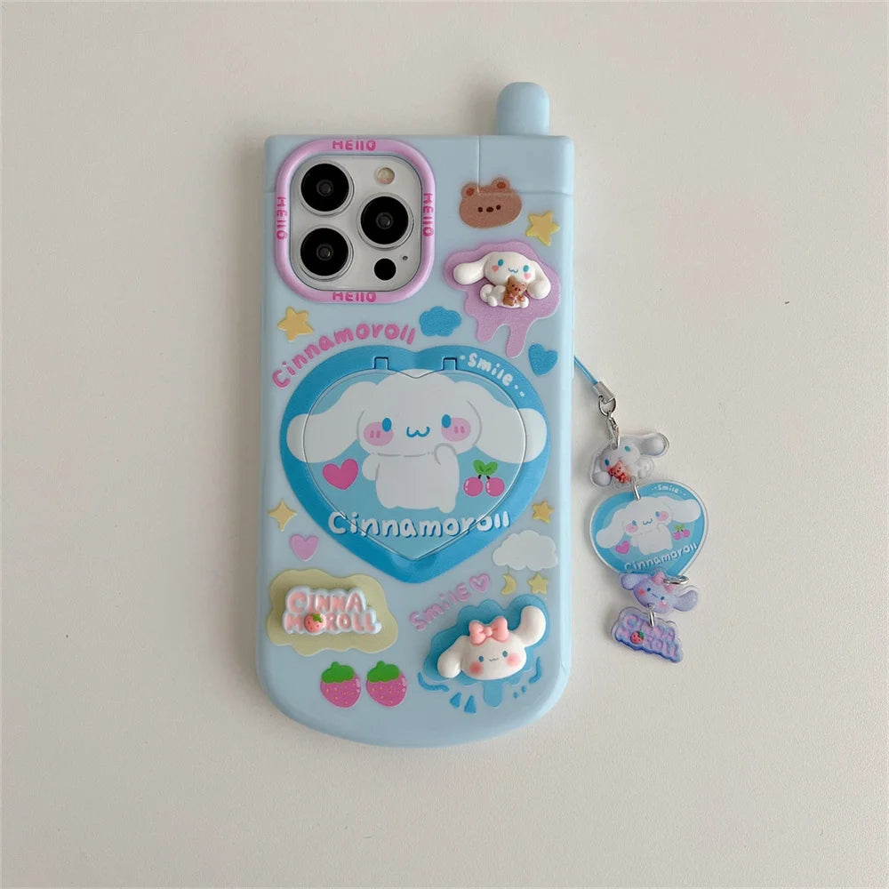 luxury Kawaii My Melody Kuromi Style iPhone 15 14 13 12 11 Pro X XR XS MAX All Inclusive Women's Shockproof Phone Case