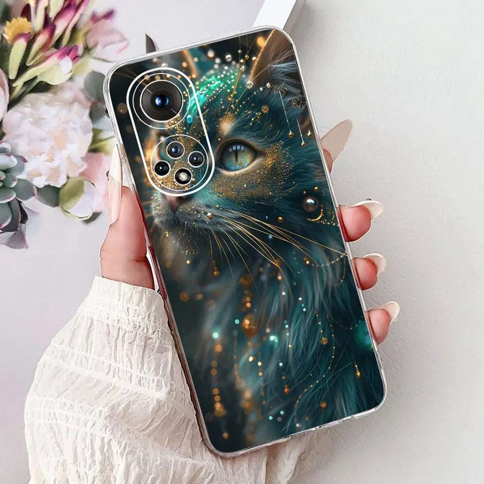 Clear For Honor50 NTH-AN00 NTH-NX9 Back Cover For Honor 50 Case Fashion Luxury Flowers Cute Cartoon Cool Soft TPU Funda 6.57