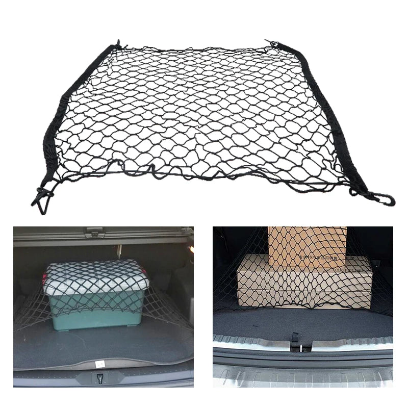 70*70cm Car Trunk Net Boot String Mesh Elastic Nylon Rear Back Cargo Trunk Storage Organizer Luggage Net Holder Car Accessories