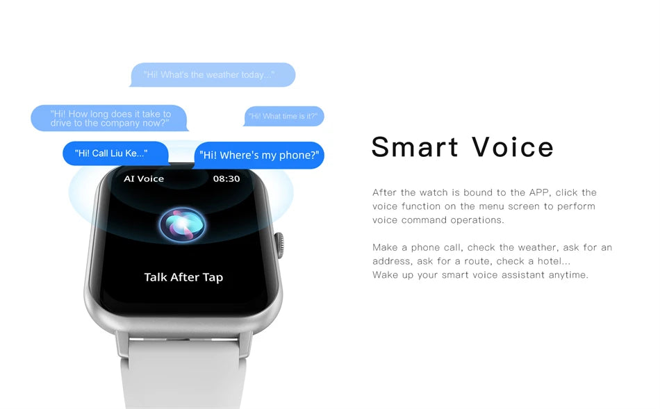 LIGE Waterproof Smart Watch Bluetooth Call Women Men Watch Voice Assistant 100+Sports Smartwatch For Huawei Xiaomi Android ios