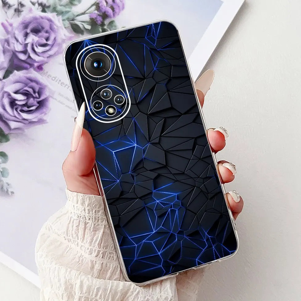 Clear For Honor50 NTH-AN00 NTH-NX9 Back Cover For Honor 50 Case Fashion Luxury Flowers Cute Cartoon Cool Soft TPU Funda 6.57