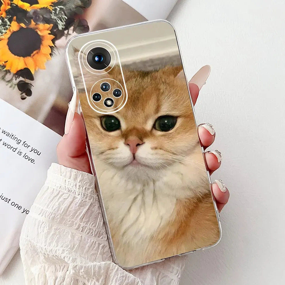 Clear For Honor50 NTH-AN00 NTH-NX9 Back Cover For Honor 50 Case Fashion Luxury Flowers Cute Cartoon Cool Soft TPU Funda 6.57