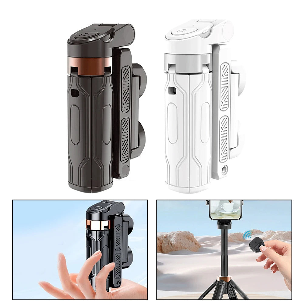 Portable Mini Phone Holder Handle Tripod Selfie Stick Bluetooth Remote Control for Phone Vlog Livestreaming Photography Holder