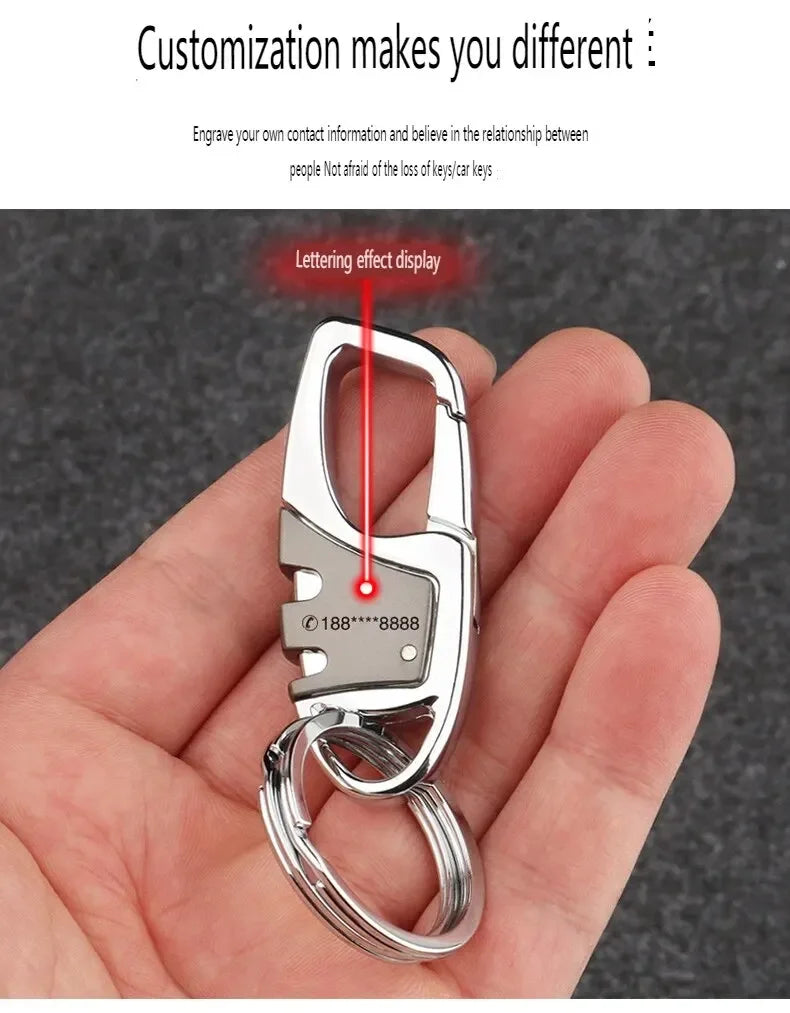 Car Key Chain Men and Women Customized High-grade Design Sense Pendant Anti-loss Waist Hanging Metal Creative Personality Hangin