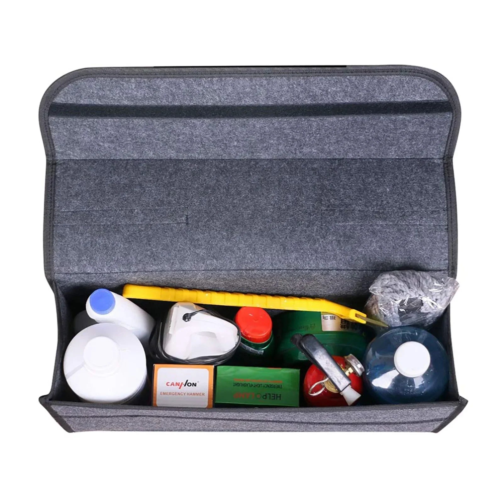 Large Anti Slip Compartment Boot Storage Organizer Tool Car Storage Bag Car Trunk Organizer Soft Felt Storage Box Accessories