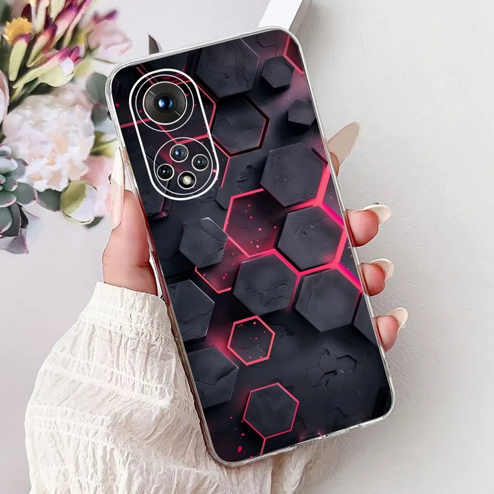 Clear For Honor50 NTH-AN00 NTH-NX9 Back Cover For Honor 50 Case Fashion Luxury Flowers Cute Cartoon Cool Soft TPU Funda 6.57