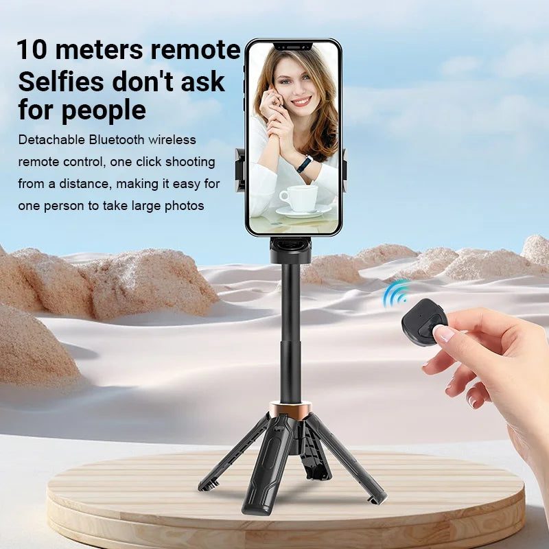 Portable Mini Phone Holder Handle Tripod Selfie Stick Bluetooth Remote Control for Phone Vlog Livestreaming Photography Holder