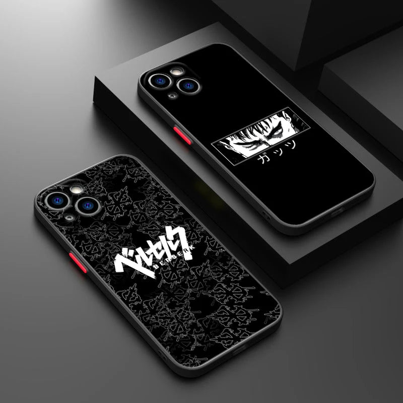 Anime Berserk Cool For iPhone 15 14 13 12 Mini 11 XS XR X 8 7 Pro Max Plus Frosted Translucent Phone Case