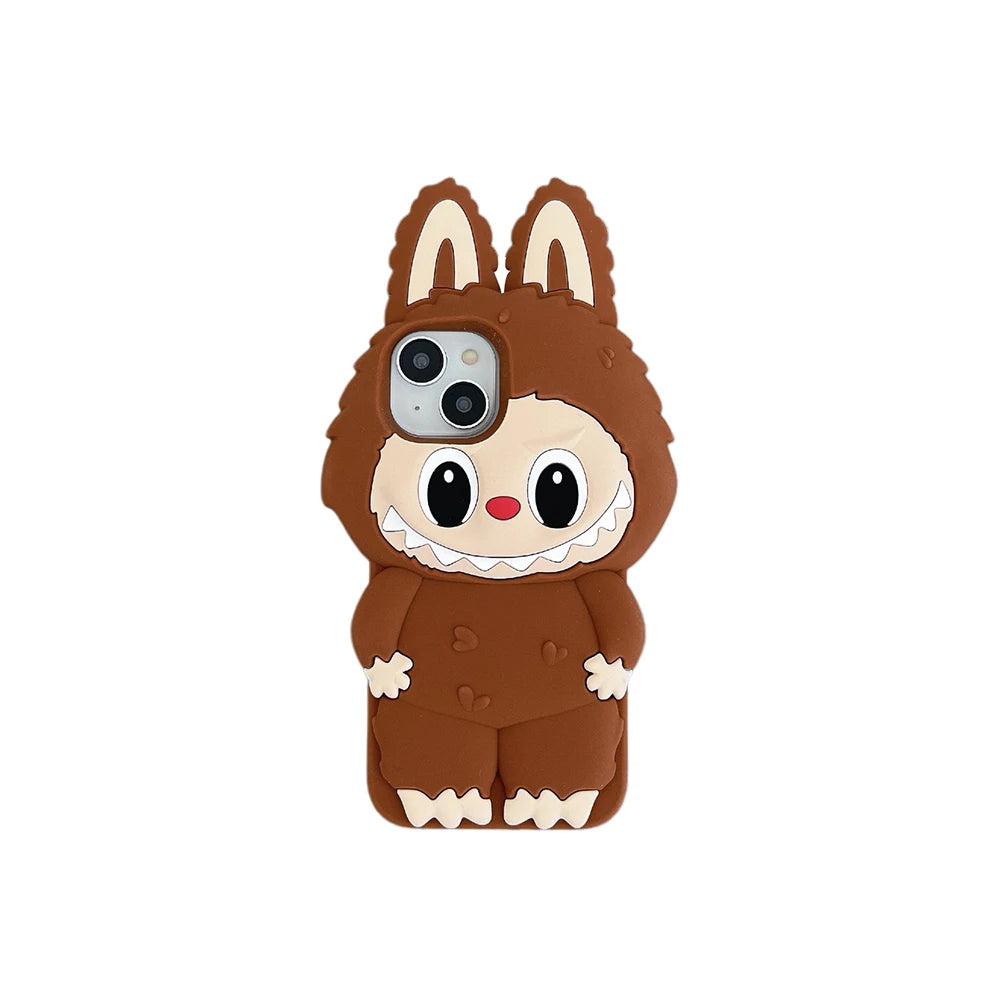For iPhone 16 15 14 Plus 13 12 11 Pro Max Kawaii 3D Cartoon LaBuBu Monsters Soft Silicone Case Shockproof Back Cover