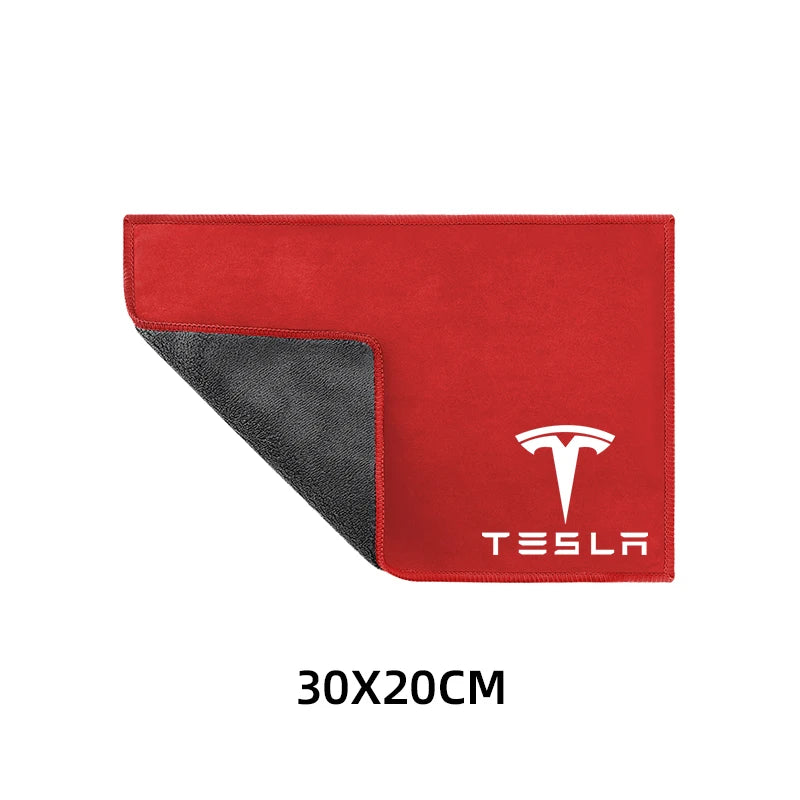 Suede Fleece Microfiber Towel Car Cleaning Rag Cloth with brush For Tesla Model 3 Model S X Model Y Roadster Bonina Coil