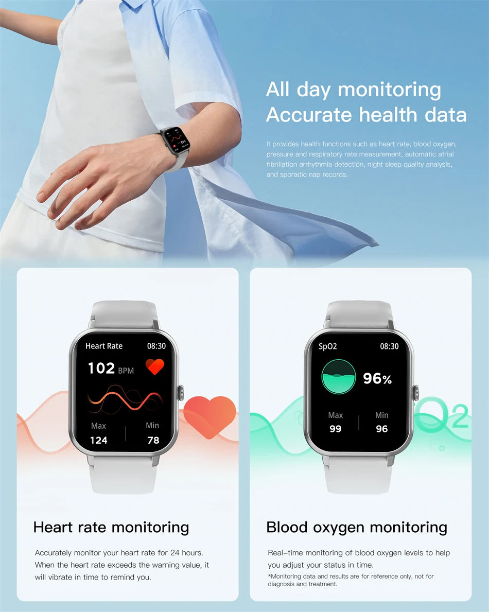 LIGE Waterproof Smart Watch Bluetooth Call Women Men Watch Voice Assistant 100+Sports Smartwatch For Huawei Xiaomi Android ios