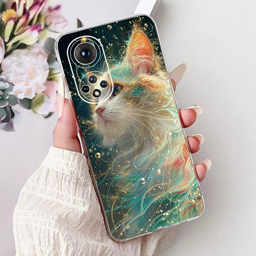 Clear For Honor50 NTH-AN00 NTH-NX9 Back Cover For Honor 50 Case Fashion Luxury Flowers Cute Cartoon Cool Soft TPU Funda 6.57