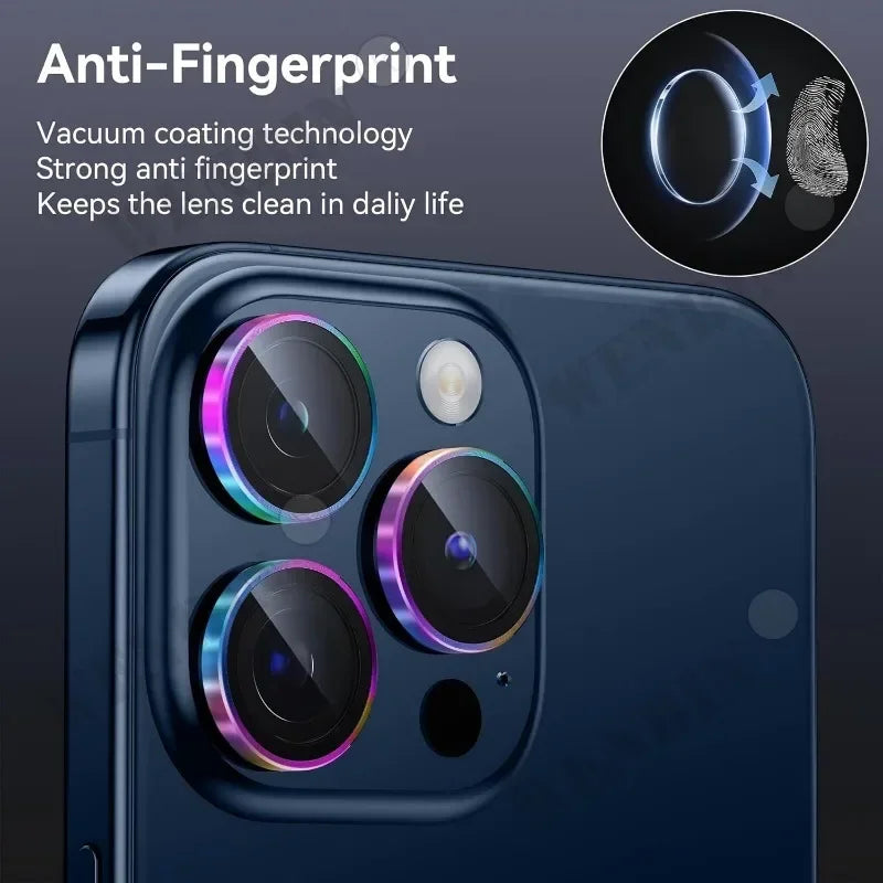 2 Pcs Camera Lens Protector For iPhone 16 15 14 13 12 11 Pro Max Plus Mini Diamond Metal Protective Glass For iPhone Lens