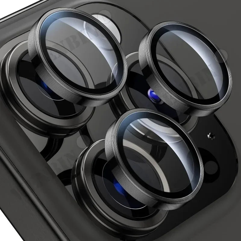 2 Pcs Camera Lens Protector For iPhone 16 15 14 13 12 11 Pro Max Plus Mini Diamond Metal Protective Glass For iPhone Lens