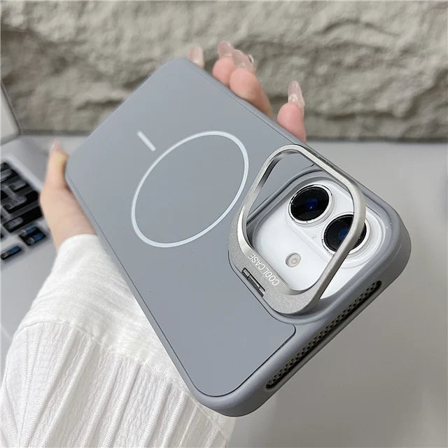 For iPhone 16 Pro Max Luxury Magsafe Magnetic Liquid Silicone Holder Stand Phone Case For iPhone 15 14 13 12 11 Protective Cover
