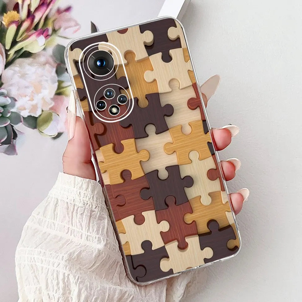 Clear For Honor50 NTH-AN00 NTH-NX9 Back Cover For Honor 50 Case Fashion Luxury Flowers Cute Cartoon Cool Soft TPU Funda 6.57