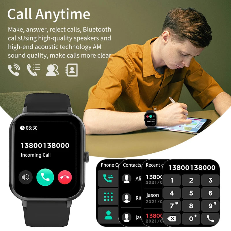 LIGE Waterproof Smart Watch Bluetooth Call Women Men Watch Voice Assistant 100+Sports Smartwatch For Huawei Xiaomi Android ios