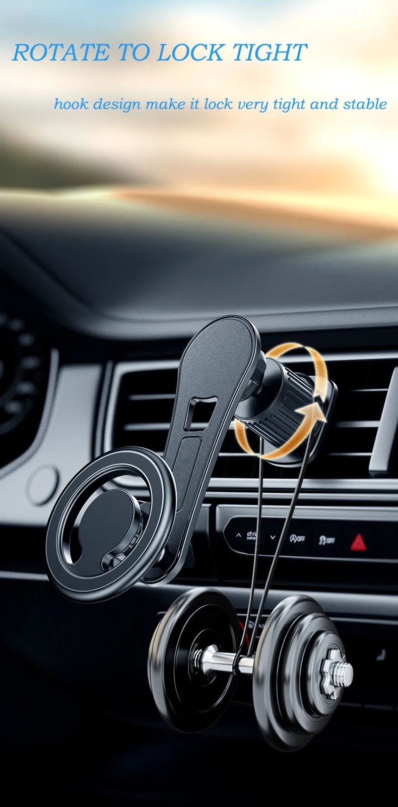 Magnetic Car Phone Holder Rotatable Smartphone Cellphone Mobile Phone Stand Support for iPhone Samsung Xiaomi 12 13 Accessories