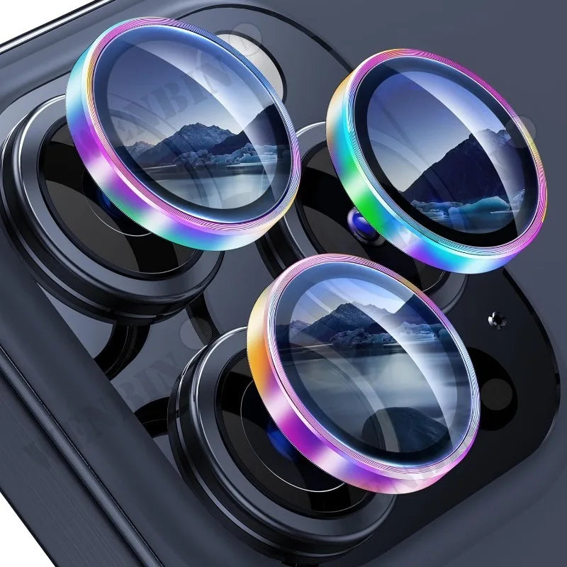 2 Pcs Camera Lens Protector For iPhone 16 15 14 13 12 11 Pro Max Plus Mini Diamond Metal Protective Glass For iPhone Lens