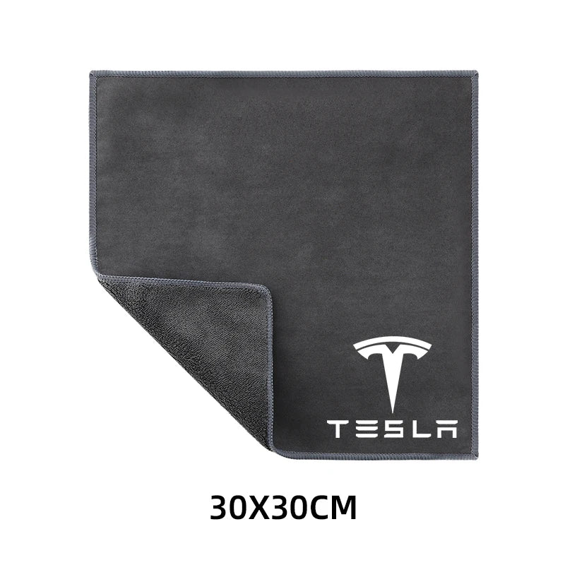 Suede Fleece Microfiber Towel Car Cleaning Rag Cloth with brush For Tesla Model 3 Model S X Model Y Roadster Bonina Coil