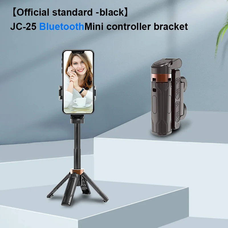 Portable Mini Phone Holder Handle Tripod Selfie Stick Bluetooth Remote Control for Phone Vlog Livestreaming Photography Holder