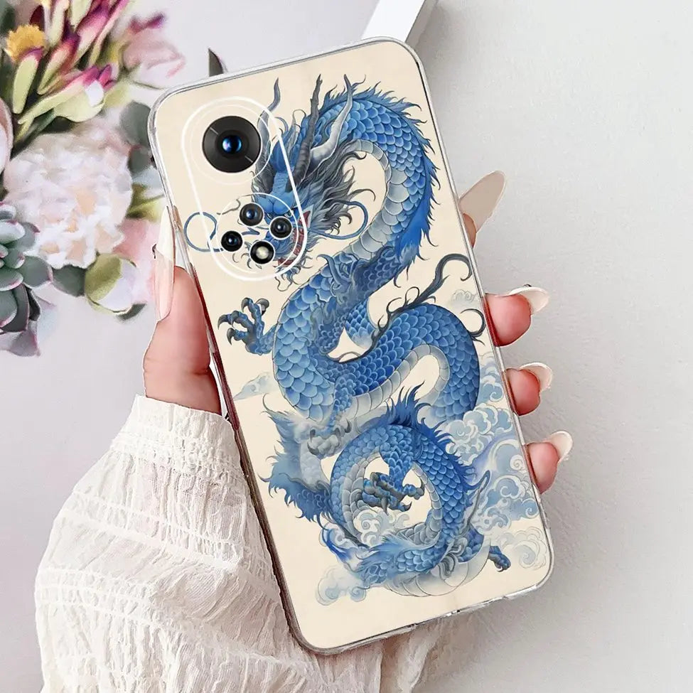Clear For Honor50 NTH-AN00 NTH-NX9 Back Cover For Honor 50 Case Fashion Luxury Flowers Cute Cartoon Cool Soft TPU Funda 6.57