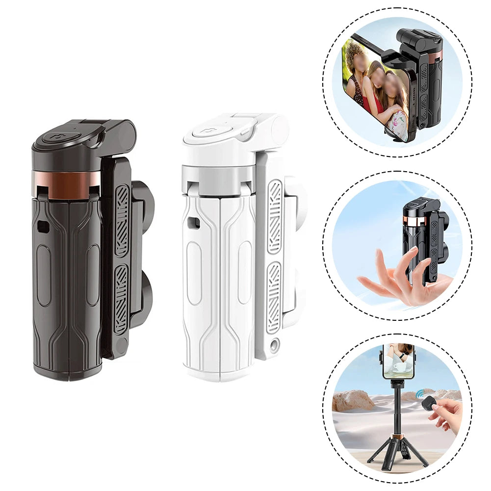 Portable Mini Phone Holder Handle Tripod Selfie Stick Bluetooth Remote Control for Phone Vlog Livestreaming Photography Holder