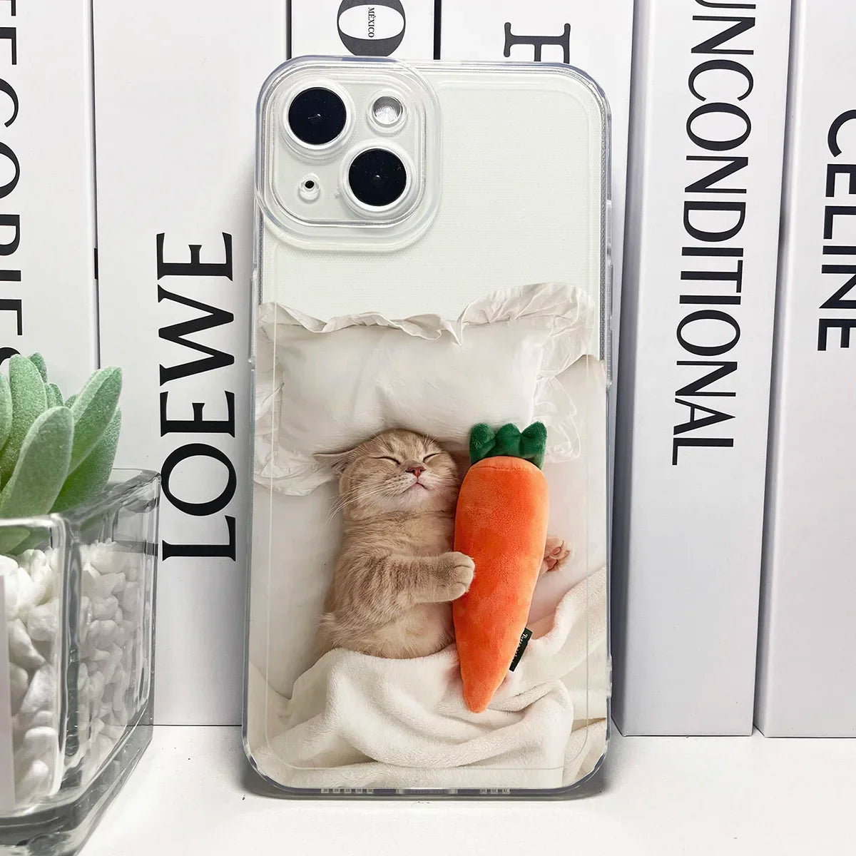 Funny Cute Cat Phone Case For iPhone 16 Plus 15 14 13 12 11 Pro Max Mini Cover