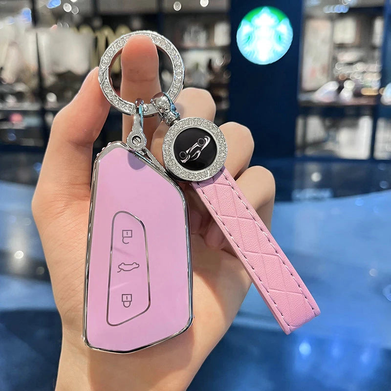 TPU Car Key Case Cover For VW Volkswagen Golf 8 MK8 ID.3 ID.4 Cupra Skoda Octavia A8 SEAT Leon MK4 2020 2021 Formentor Tarraco