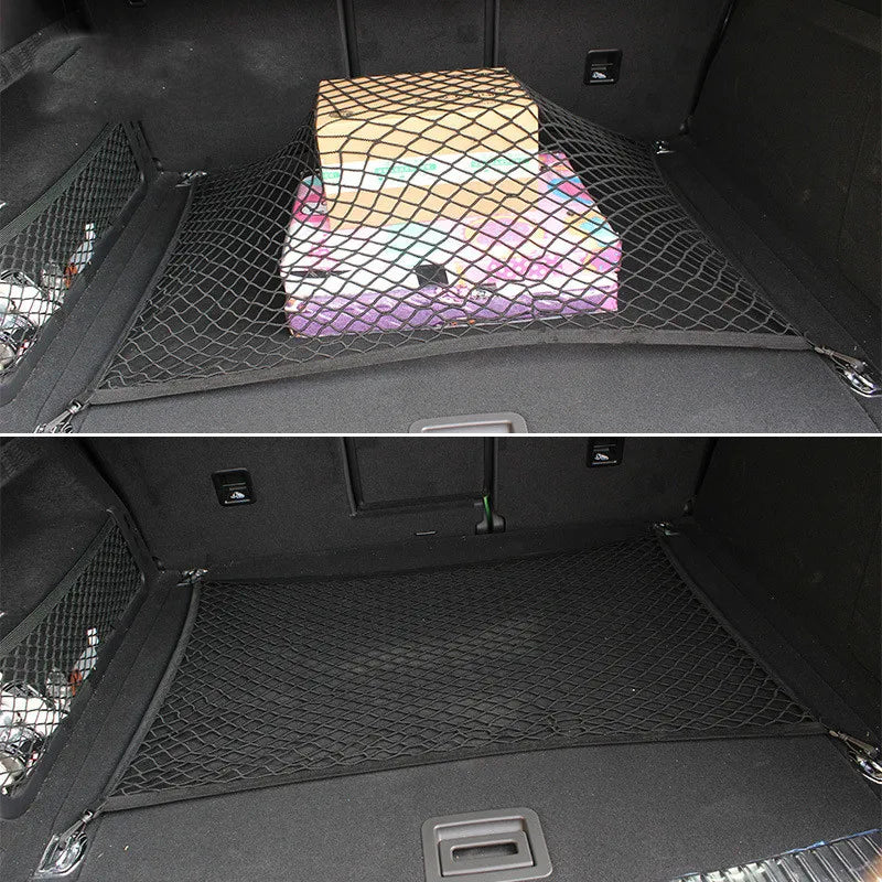 70*70cm Car Trunk Net Boot String Mesh Elastic Nylon Rear Back Cargo Trunk Storage Organizer Luggage Net Holder Car Accessories